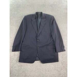 Canali Suit Jacket 48 L Blue Wool Striped Luxury Designer Premium Estate Italy